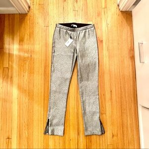 NWT Milly Minis Girls Designer Silver Pants with Zipper ankle cuff Size 12